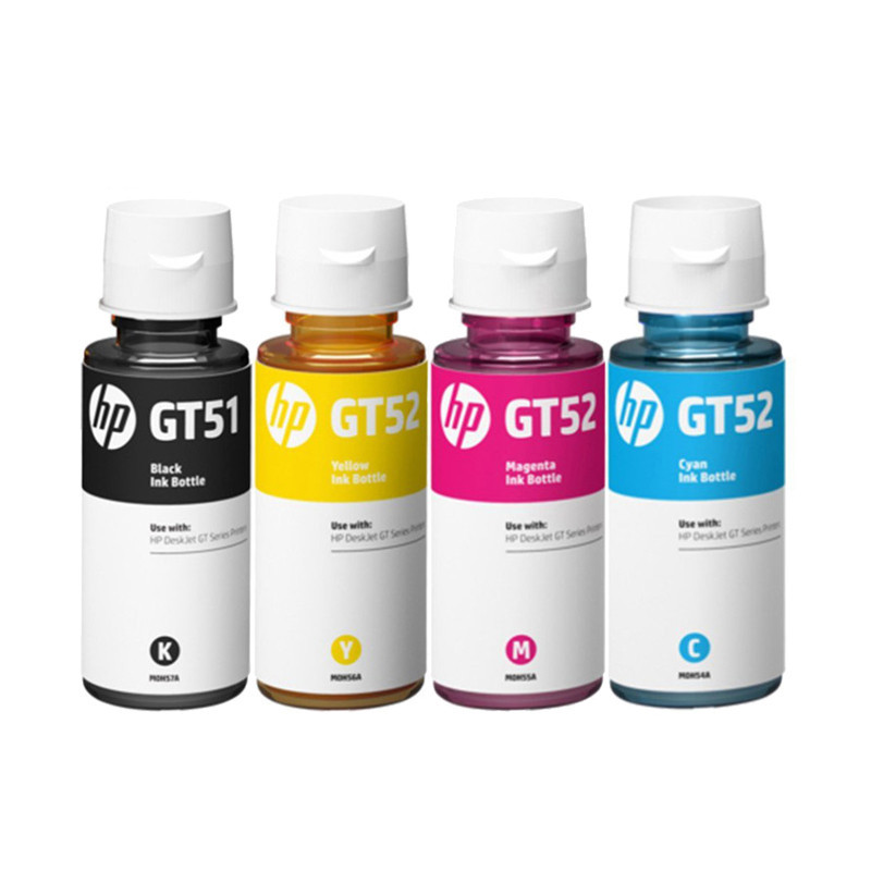 惠普（HP） GT52、GT51原装墨水瓶 （适用于HP GT5810 GT5820） 黑彩色一套