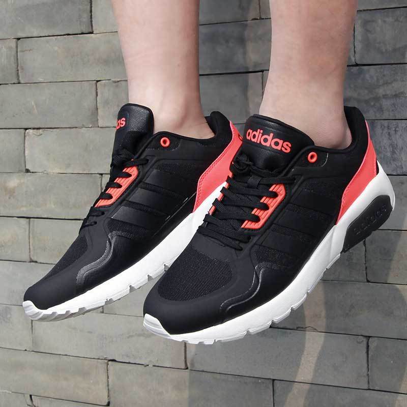 Adidas阿迪达斯男鞋2017夏季新款运动鞋耐磨透气休闲鞋板鞋CG5804 1号黑色/1号黑色/红荧光 43