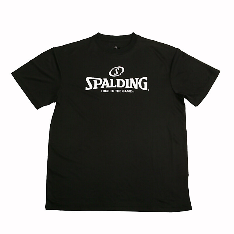斯伯丁Spalding篮球运动服舒适透气大码短袖T恤男20017-01黑色