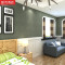 亚麻墙布现代简约素色草编星级纯色卧室客厅无缝壁布天蓝色22 古绿是19