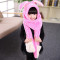 贝迪牛秋冬学生韩版套装可爱帽子围巾手套三件套儿童熊猫保暖围脖 1岁-8岁 米色熊猫帽子围巾手套一体
