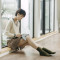珍行足衣 堆堆袜子女秋冬厚中长款纯棉韩版袜学院风中筒女袜 均码 军绿色