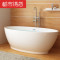 独立式欧式椭圆形一体浴缸家用薄边无缝对接宽大深浴缸 &asymp1.4m 空缸加入墙龙头