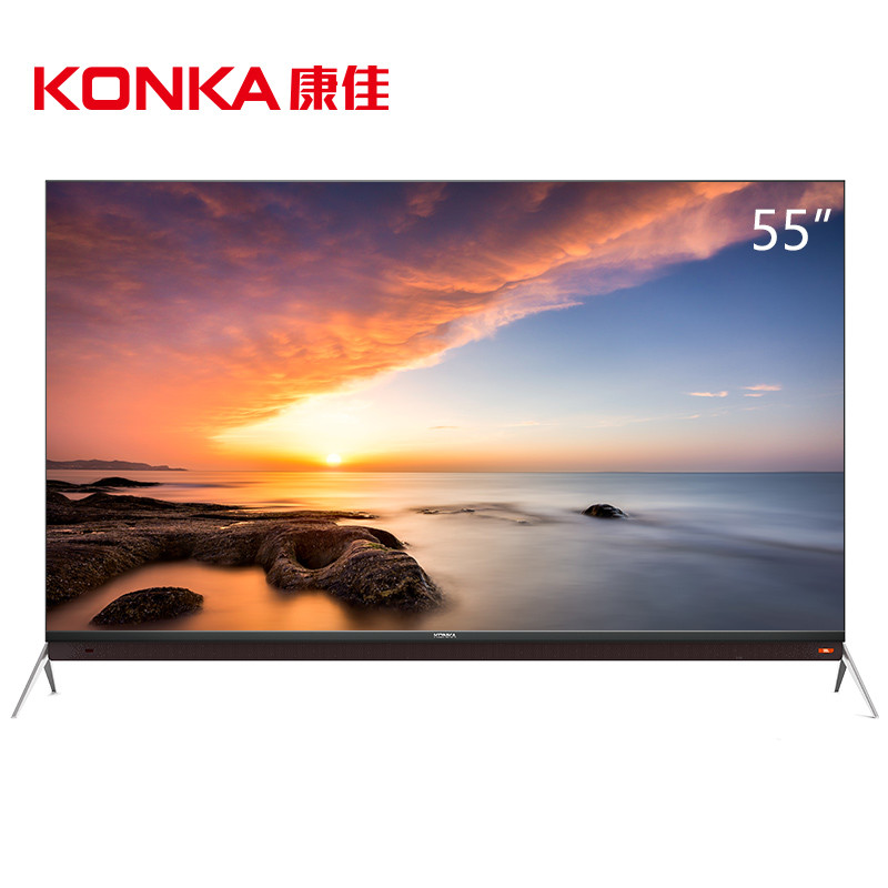 康佳（KONKA）LED55X8 55英寸 4mm窄边框超薄金属机身 39核人工智能2.0 前置音箱 4K平板电视机
