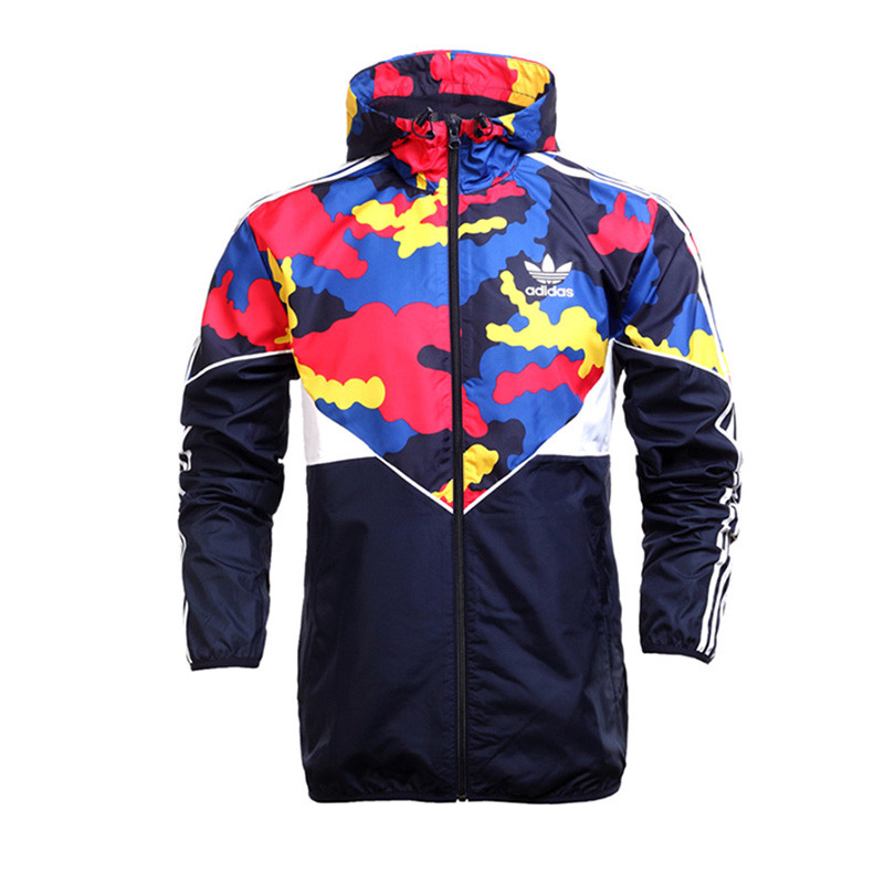 adidas阿迪达斯三叶草男子连帽防风运动服透气夹克-AZ3995 S AZ3995