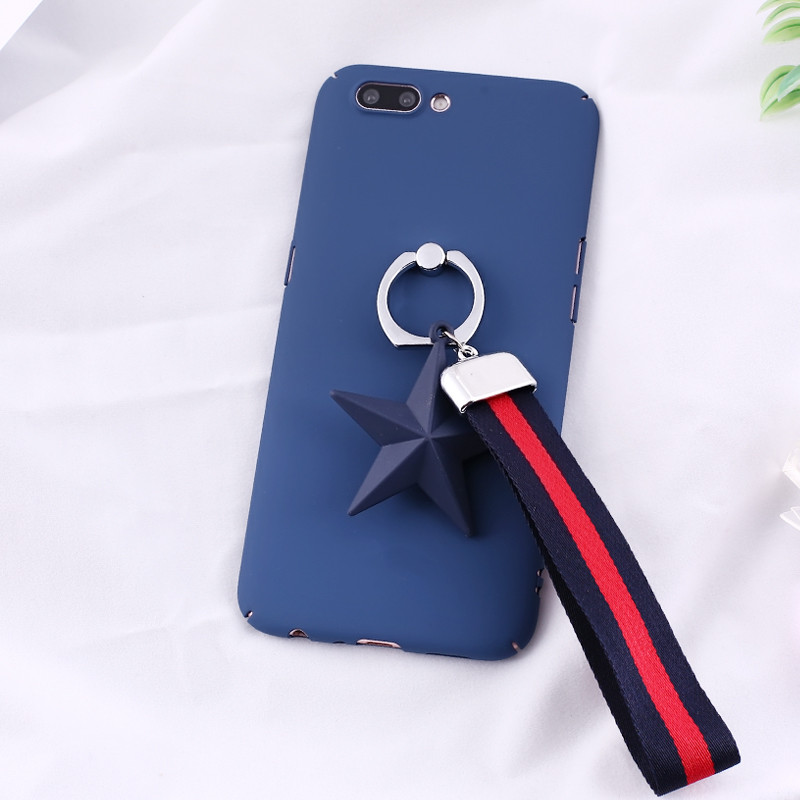 OPPOR11plus手机套opoor11pls外壳6.0寸opopR11pius硬壳0 蓝色星+宝石蓝+黑绳