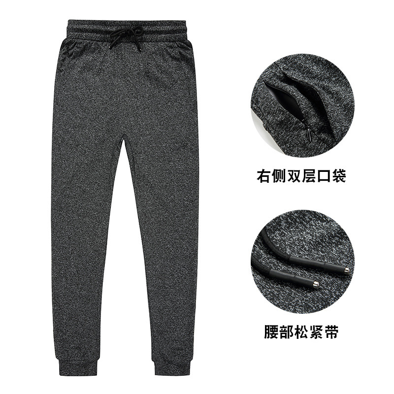 豪客虎运动裤男长裤春秋速干高弹力小脚休闲卫裤男子足球跑步健身训练裤 3XL 深灰色
