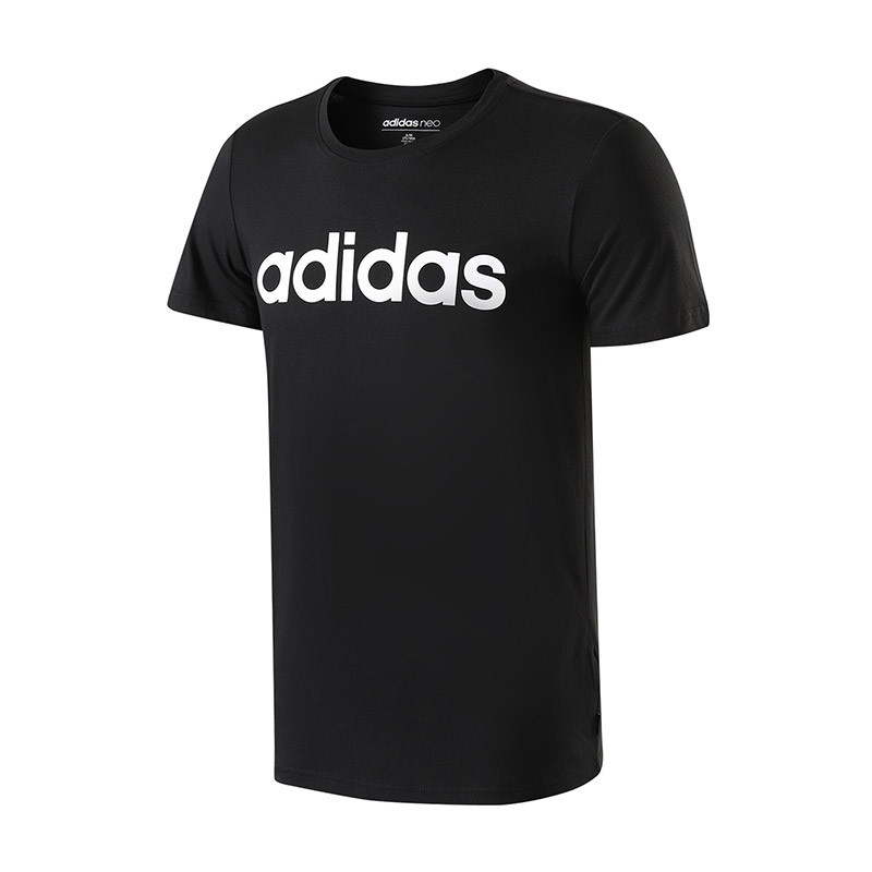 adidas阿迪达斯NEO男子短袖T恤2018新款基础款休闲运动服 CV9315 XXL 黑色