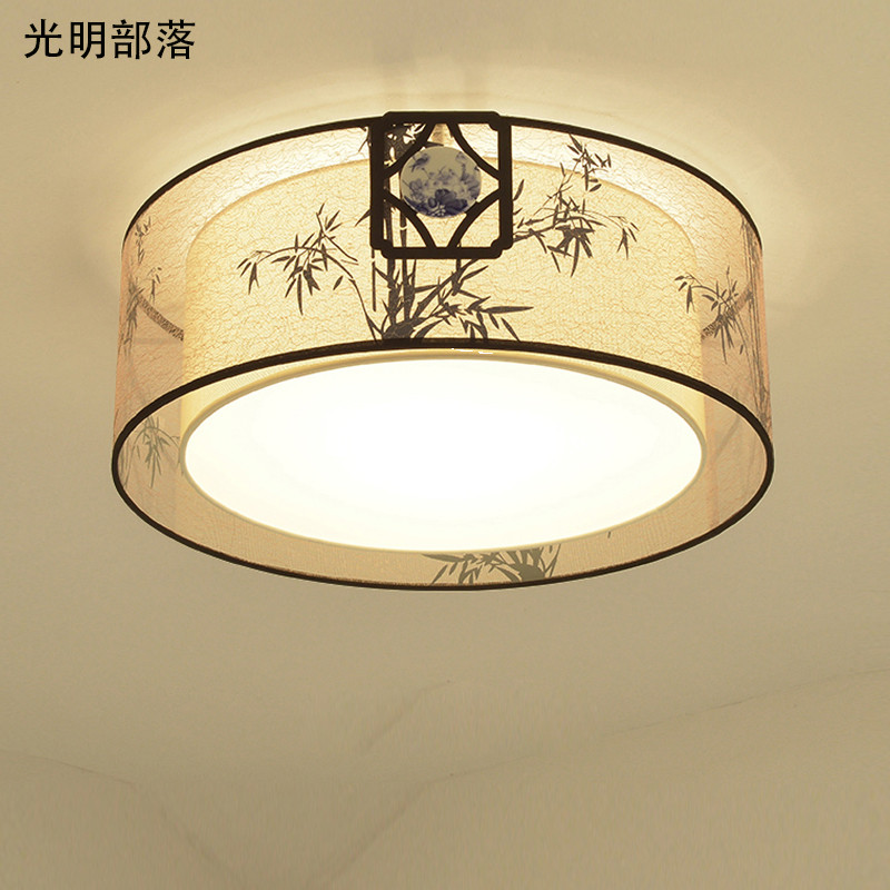 GMBL光明部落新中式吸顶灯现代中式客厅灯中国风LED简约卧室灯餐厅灯创意书房灯具灯饰 B款圆型直径60cm