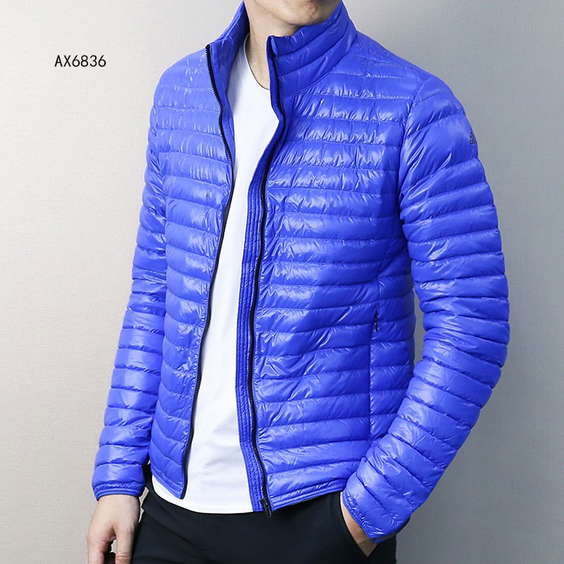 阿迪达斯羽绒服男2017冬季轻薄保暖休闲防风立领外套AX6836 M175/96A AX6836