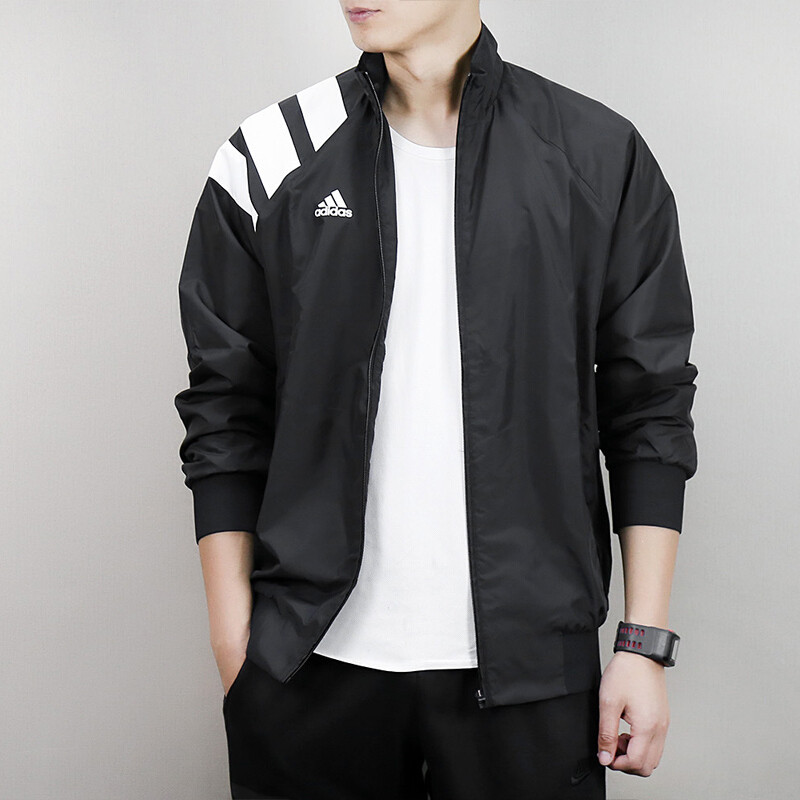 adidas阿迪达斯男装2017秋季新款运动休闲立领透气夹克外套上衣CD1116 XL 默认颜色