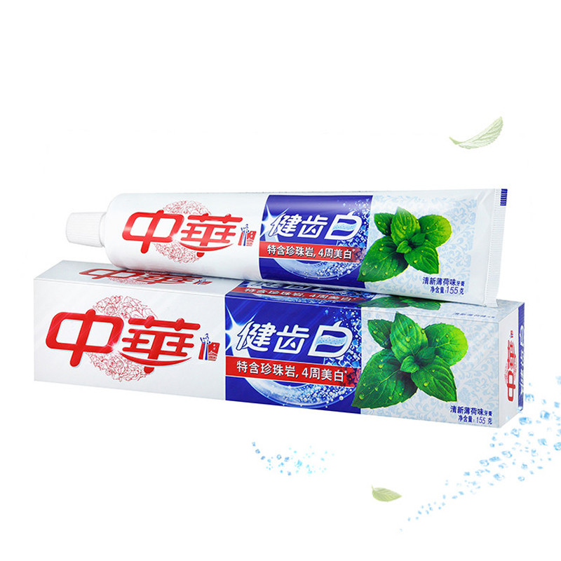 中华 健齿白清新薄荷味 牙膏 155g（支）