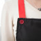 宜莱芙 卡通可爱小熊防水围裙 厨房防污防油成人护衣罩衣无袖卡通 黑加红口袋