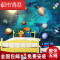 手绘卡通太空宇宙星空星球儿童房壁纸男孩卧室墙纸墙布3d立体壁画z定制无缝油画布高清耐用仅墙 拼接写真纸