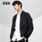 GXG夹克男装春季男士时尚休闲黑色棒球服夹克外套#63121065 185/XXL 黑色