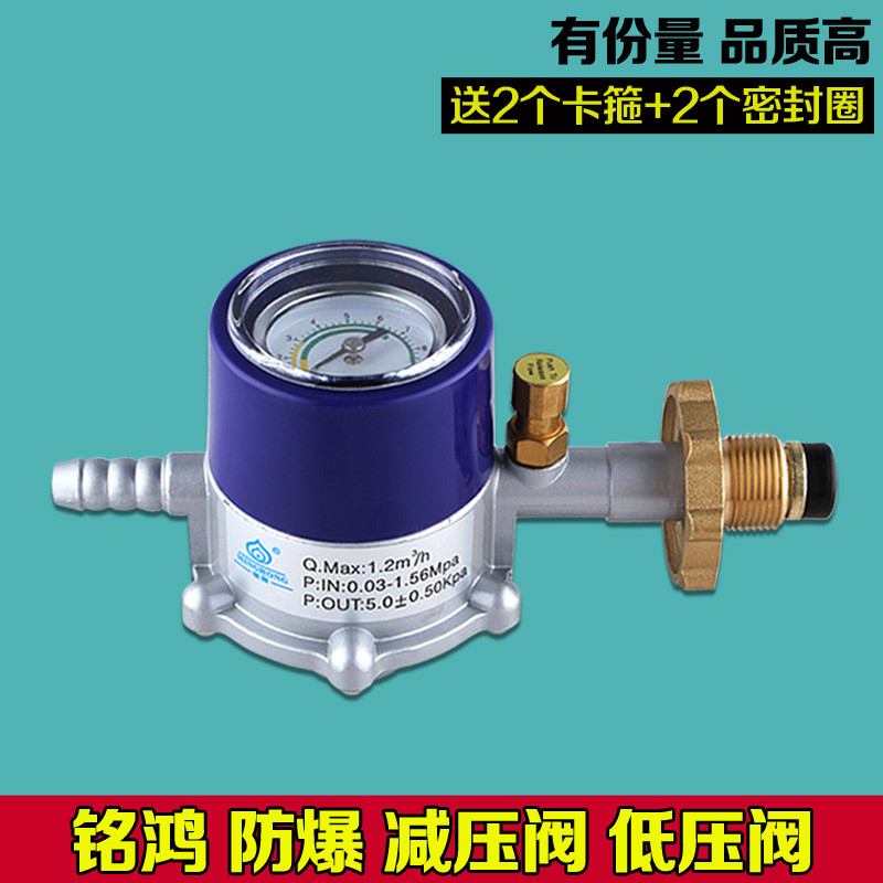 洋子（YangZi）液化气减压阀家用防爆开关带表可调节瓶装煤气罐调压阀低压阀安全_1 铭鸿防爆低减调压阀