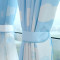 简约现代布艺蓝色窗帘成品布料客厅卧室儿童落地窗飘窗定制地中海_3 宽2.5*高2.0一片 同款纱（打孔）