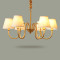 洋子（YangZi）美式吊灯欧式全铜灯简约美式乡村全铜吊灯客厅卧室餐厅灯具_1 3头天然亚麻灯罩