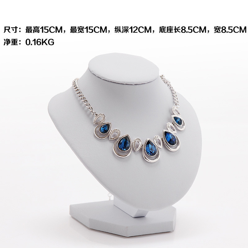 绒布珠宝首饰模特架饰品人像脖子展示道具吊坠架子项链展示架储物架子生活日用家居家庭清洁收纳整_1 白皮高15cm