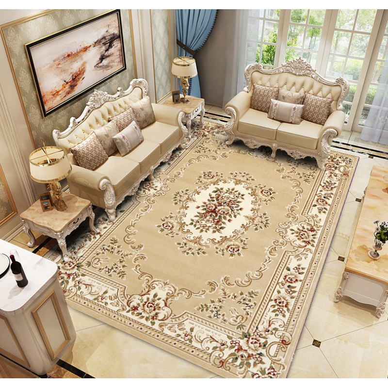 欧式客厅地毯沙发毯茶几垫卧室满铺加厚床边毯家用房间美式长方形_7 0.8x1.5米420纬加捻15毫米厚 2614驼色