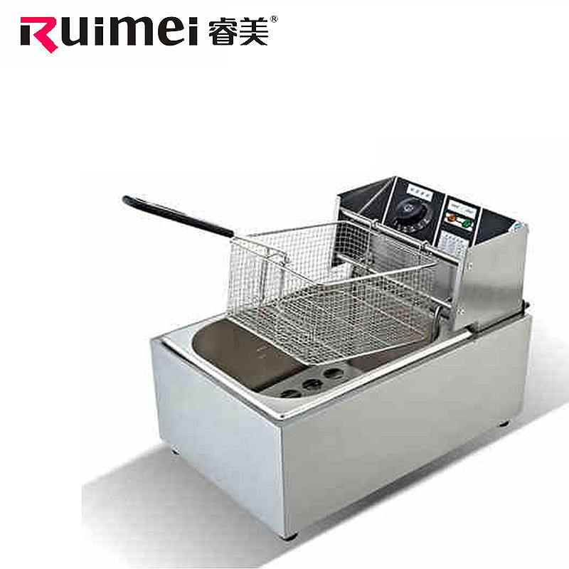 睿美（Ruimei）电炸炉商用单缸双缸电炸锅 炸薯条机 小吃油炸锅 6L单缸炸炉