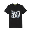 卡尔文·克莱恩(Calvin Klein) 403K251 男士V领棉质纯色抽象LOGO短袖男夏季 男装 修身 CKT恤 黑色 L