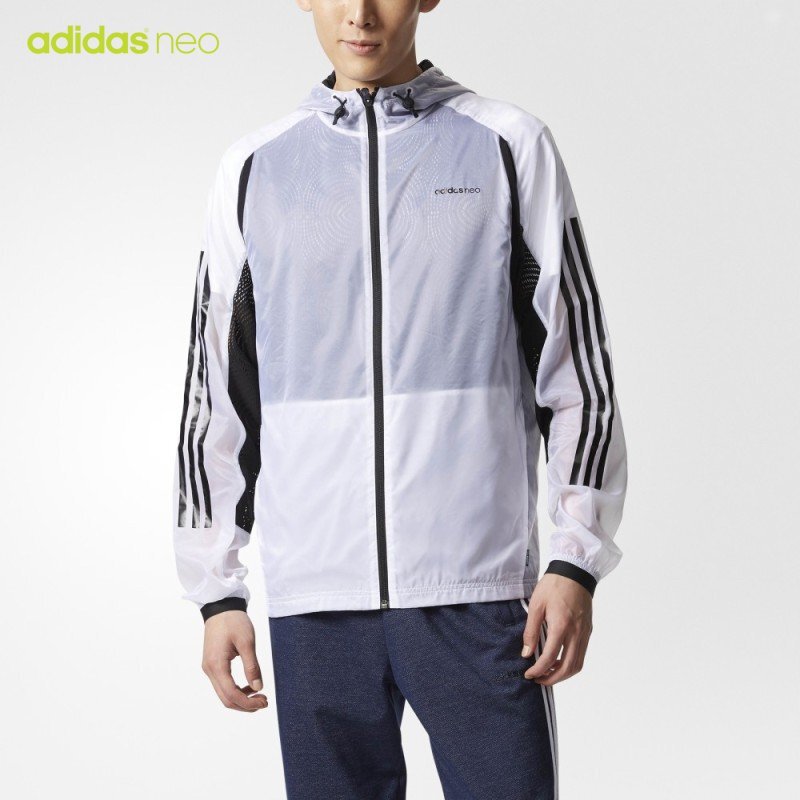 阿迪达斯Neo男子运动夹克防风服外套梭织夹克-CD3398 XL 默认颜色