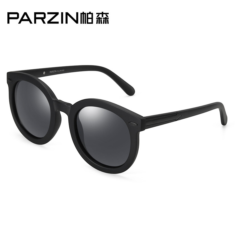 帕森(PARZIN)新款 男女偏光太阳镜 复古时尚情侣款太阳眼镜墨镜驾驶镜9287 磨砂黑