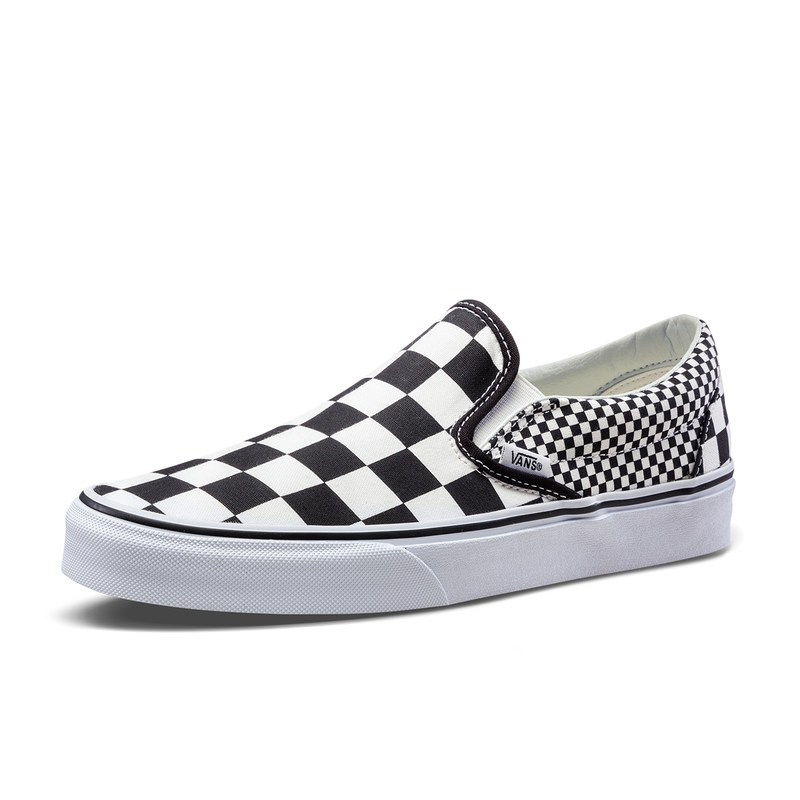 Vans/范斯男鞋帆布鞋板鞋低帮套脚格子休闲懒人鞋8F7Q9B_DeE82 黑白色 40码