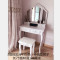 【京好】欧式梳妆台镜子套装A68 小实木化妆桌椅 现代简约雕花家具 D款长60象牙白描金带凳