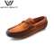 维界奢华舒适 牛皮豆豆休闲鞋 橙色 39