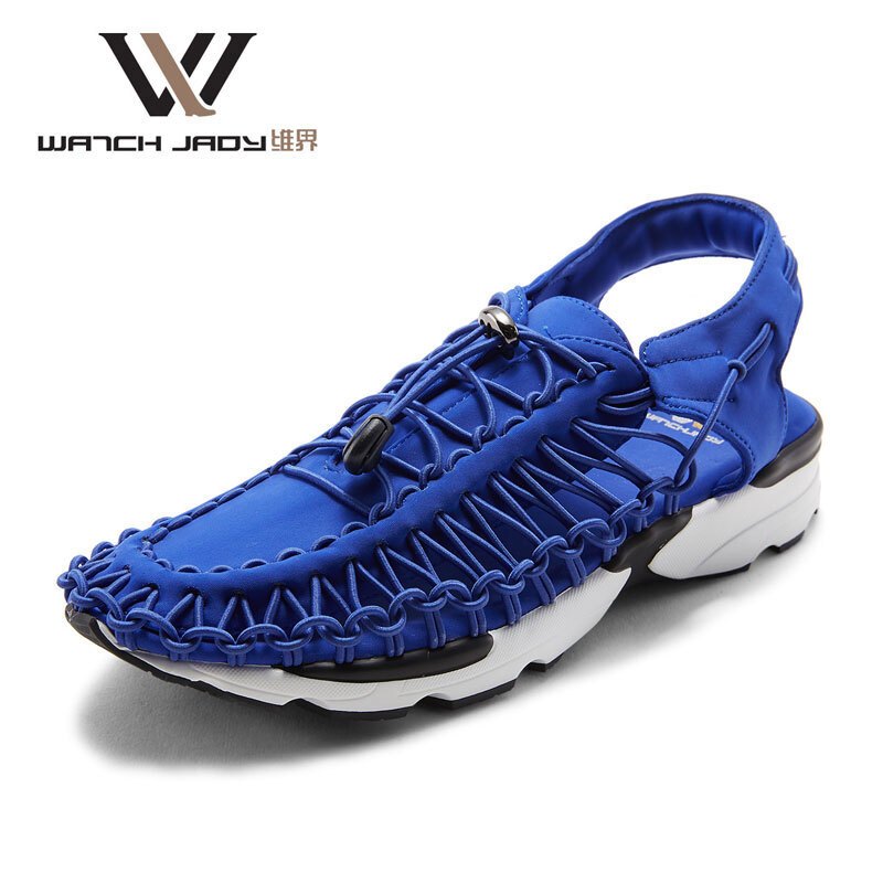 维界艺术编织 厚底凉鞋 蓝色 42