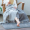 ladysoft家居 全棉平织长毛地垫 宜家风防滑垫 50*80cm 蓝色【全棉编织】 50*80cm
