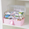 手提大号医药箱家庭应急药箱家用多层塑料大药箱药品收纳箱整理箱 粉色