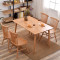 实木榉木餐桌 1.35M榉木加固款胡桃色桌子