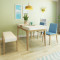 北欧实木可伸缩钢化玻璃餐桌椅组合现代简约折叠饭桌成套家具 餐椅可定制颜色(皮皮板)