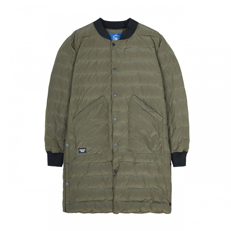 lilbetter冬季军旅轻薄立领中长款羽绒服外套 180/XL 绿色