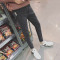 18款式牛仔裤男小脚裤修身百搭显瘦韩版学生九分裤男生潮流青少年裤子 32 纯色款（灰色）