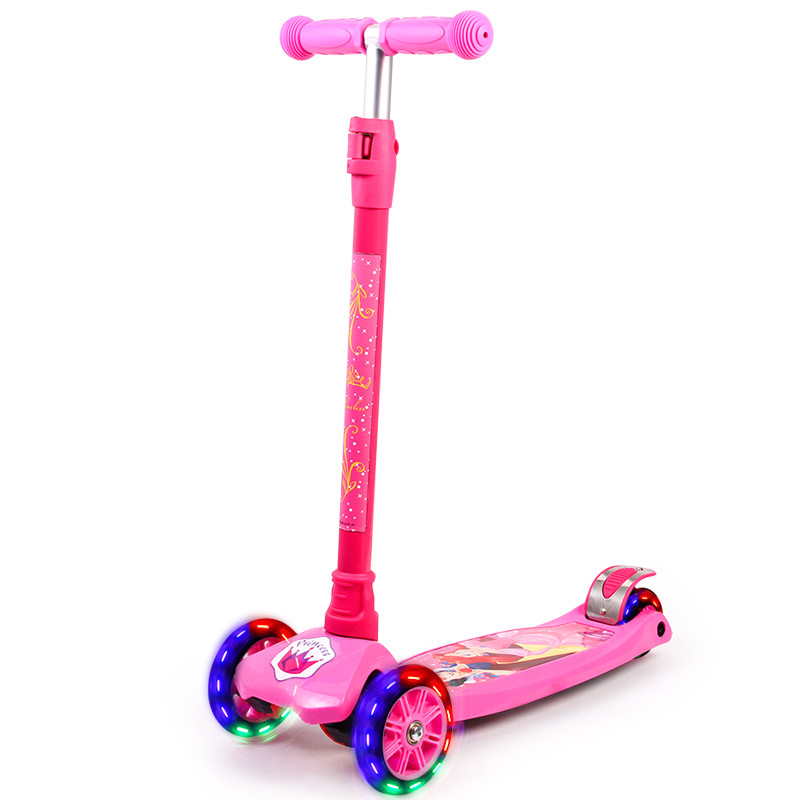 迪士尼(Disney)儿童滑板车四轮闪光可拆卸摇摆车小孩滑行脚踏车DCA71115 DCA71115-D拆卸滑板车粉色