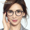 海伦凯勒2017年新款近视眼镜女 情侣眼镜框 复古圆框H9181 优雅女人 配1.56防蓝光镜片（400度以内）