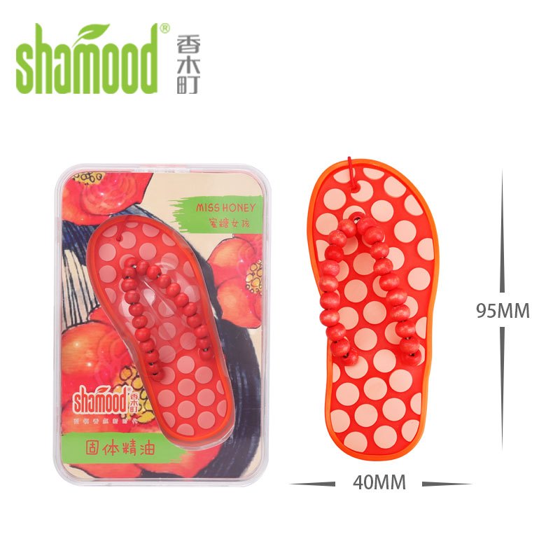 【苏宁自营】香木町(Shamood) 汽车香水 除味香氛挂件车内挂饰 创意拖鞋挂饰香水 蜜糖女孩味道 红色 60天散香