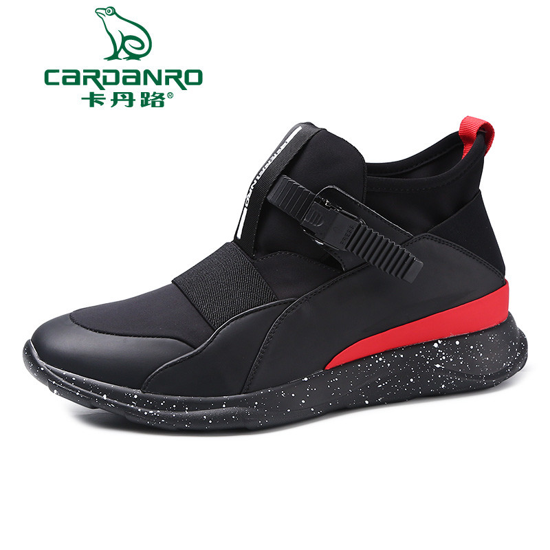Cardanro/卡丹路流行男鞋高帮运动休闲鞋舒适潮鞋 黑色-DD91151401 38