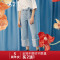 A21以纯线上品牌2018春装新品纯棉牛仔裤女宽松中腰九分阔腿裤女4812020002 26 浅中蓝