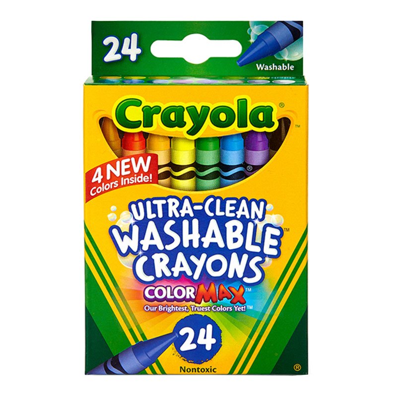 绘儿乐Crayola 24色可水洗标准蜡笔儿童绘画安全玩具52-6924