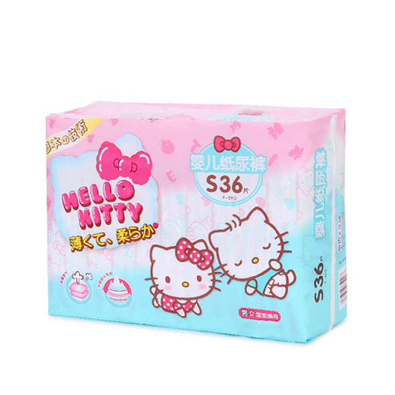 Hellokitty薄柔婴儿纸尿裤S码36片