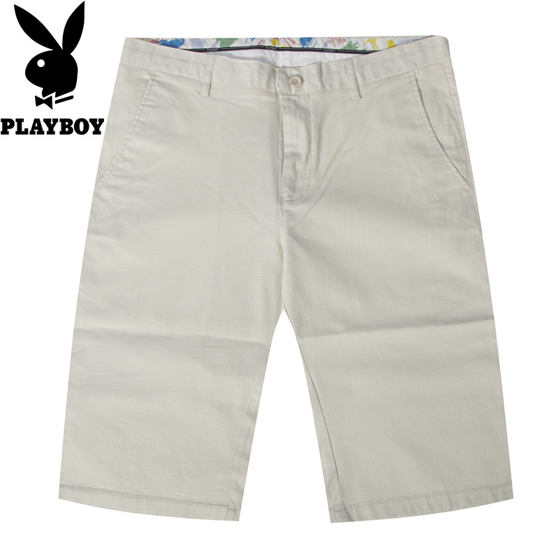 花花公子休闲短裤男夏季薄款五分裤青年男士潮流沙滩裤居家休闲_1 30/170 杏色
