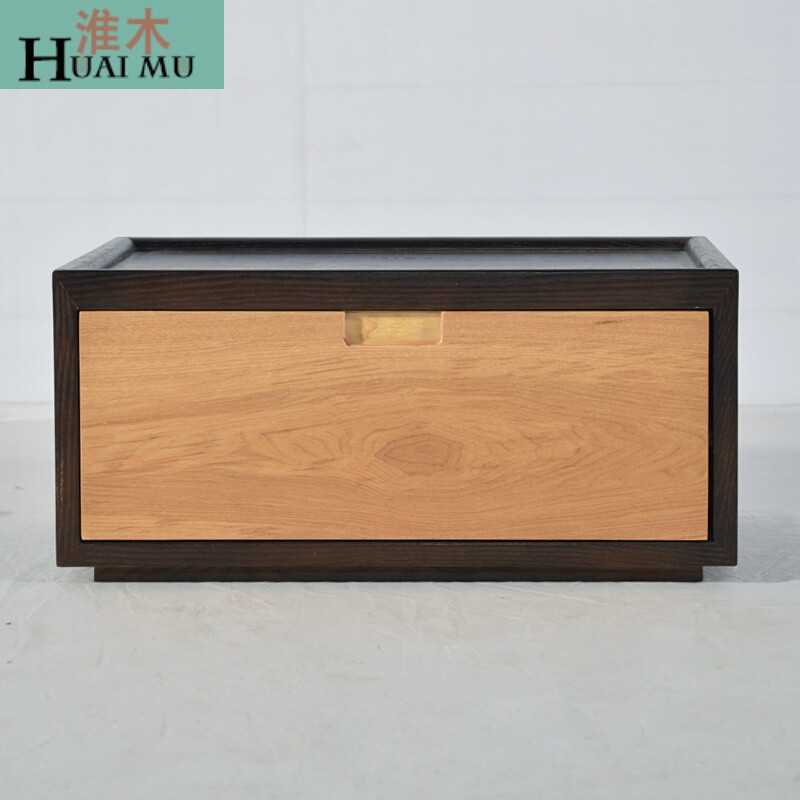 淮木（HUAIMU）组合实木斗柜卧室简约现代木质床头柜储物柜抽屉柜三四五斗柜黑胡桃色整装 黑胡桃色+水曲柳色抽屉