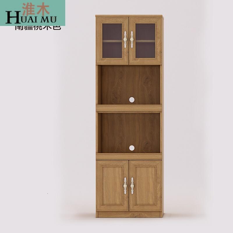 淮木（HUAIMU）餐边柜简约现代简易储物收纳柜厨房微波炉柜阳台单体碗橱家具黄橡色4_5 南疆桃木色