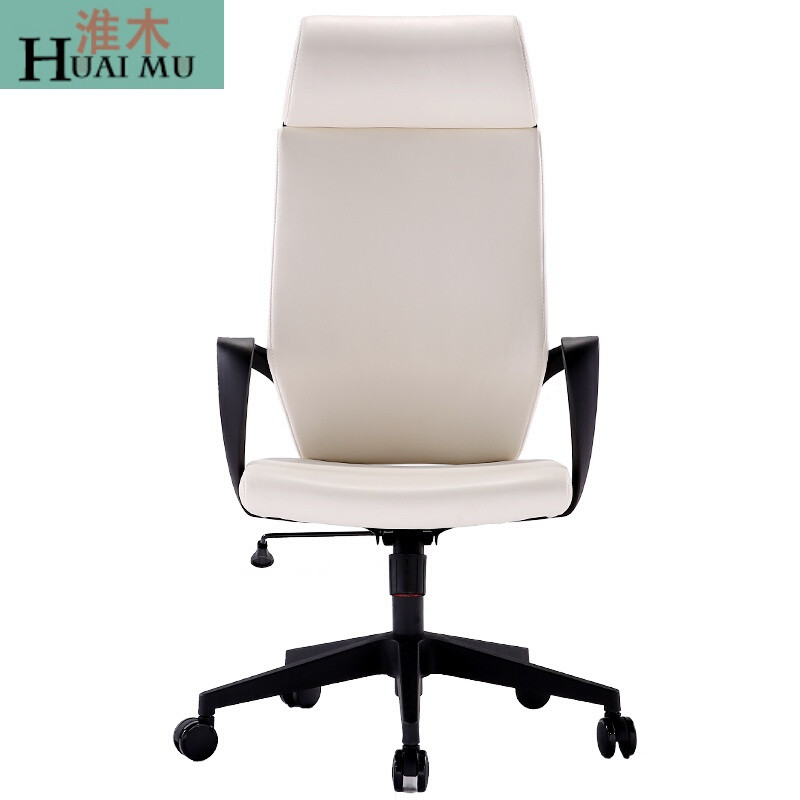 淮木（HUAIMU）老板椅办公椅子电脑椅家用转椅升降旋转高靠背办公室一体椅子黄色带头枕P0 白色带头枕P03