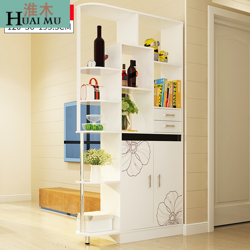 淮木（HUAIMU）客厅厅柜玄关隔断柜鞋柜酒柜餐边柜角柜双现代客厅柜子J款120cm组装 D款120cm